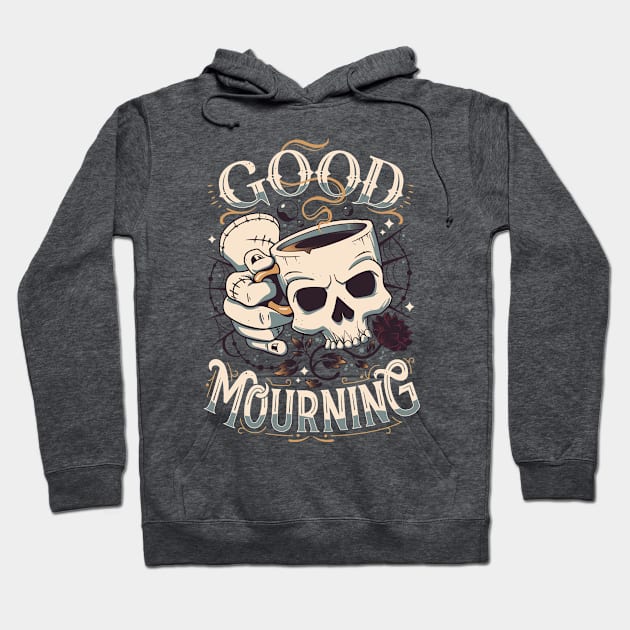 Wednesday Mourning - Gothic Skeleton Drink Hoodie by Snouleaf